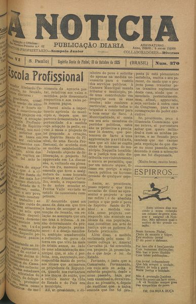 Capa de um dos jornais.