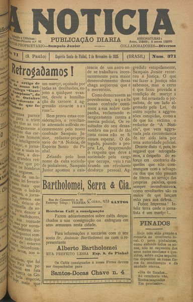 Capa de um dos jornais.