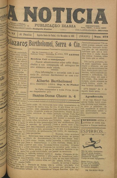 Capa de um dos jornais.