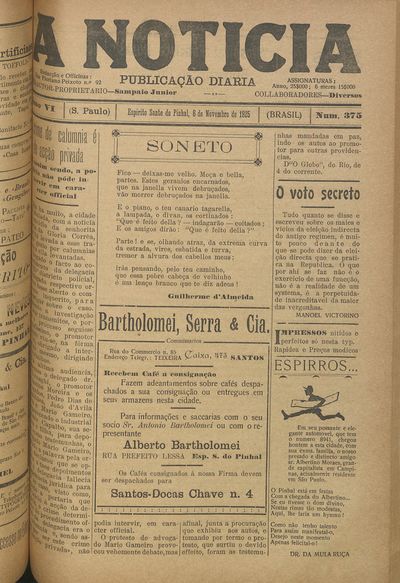 Capa de um dos jornais.