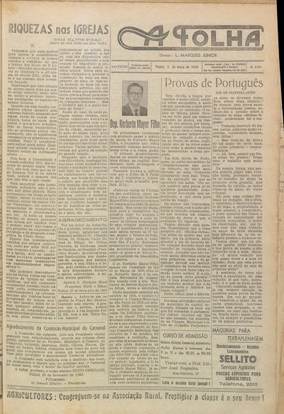 Capa de um dos jornais.