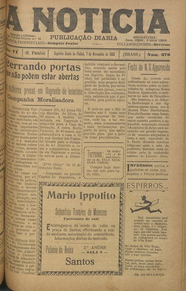 Capa de um dos jornais.