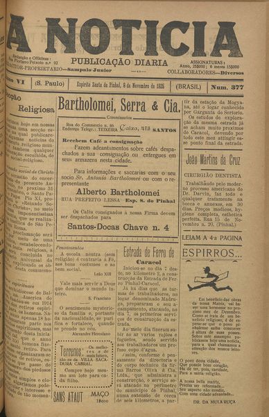 Capa de um dos jornais.