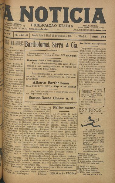 Capa de um dos jornais.