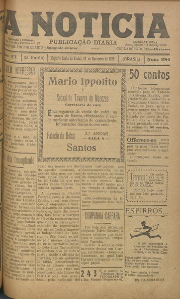 Capa de um dos jornais.