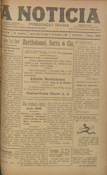 Capa de um dos jornais.