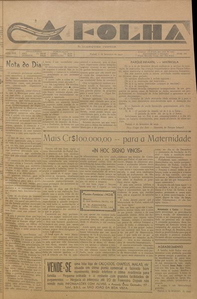 Capa de um dos jornais.