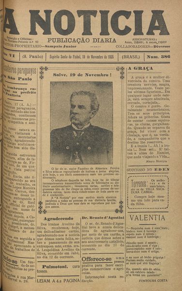 Capa de um dos jornais.