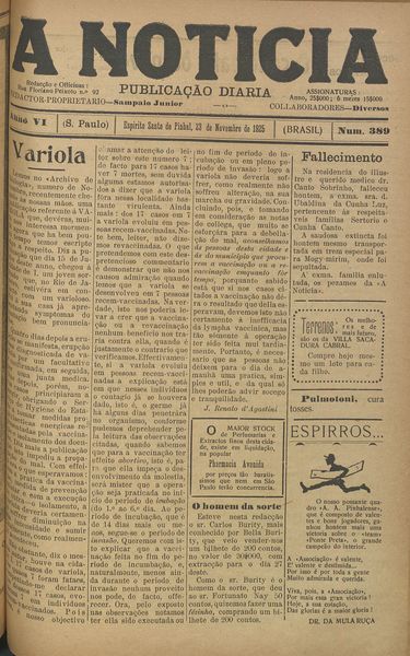 Capa de um dos jornais.