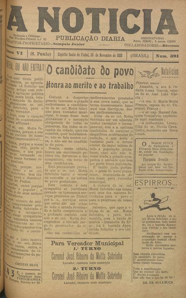 Capa de um dos jornais.