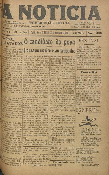 Capa de um dos jornais.