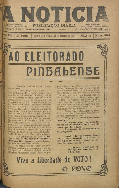 Capa de um dos jornais.