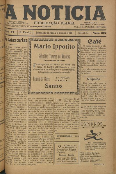 Capa de um dos jornais.