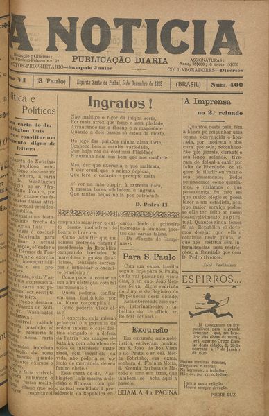 Capa de um dos jornais.