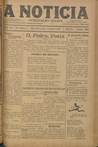 Capa de um dos jornais.