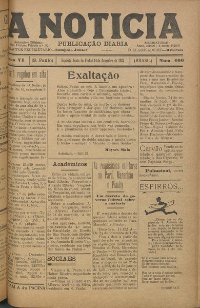 Capa de um dos jornais.