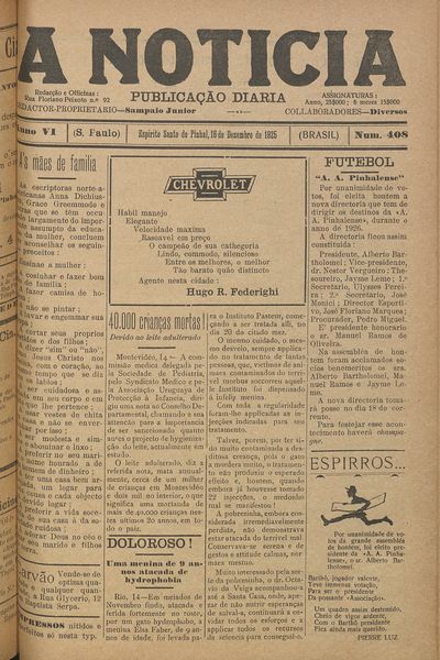 Capa de um dos jornais.