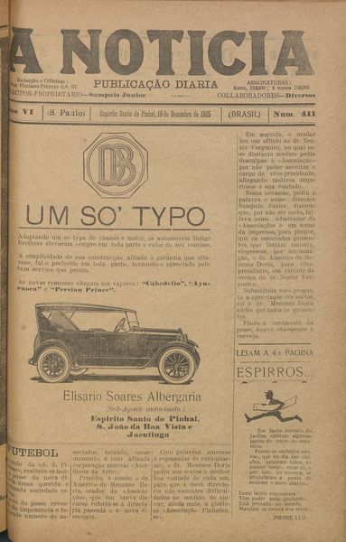 Capa de um dos jornais.