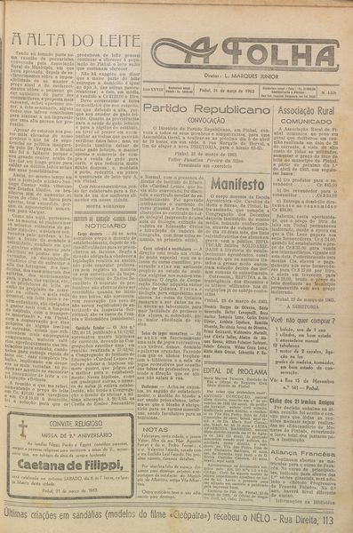 Capa de um dos jornais.