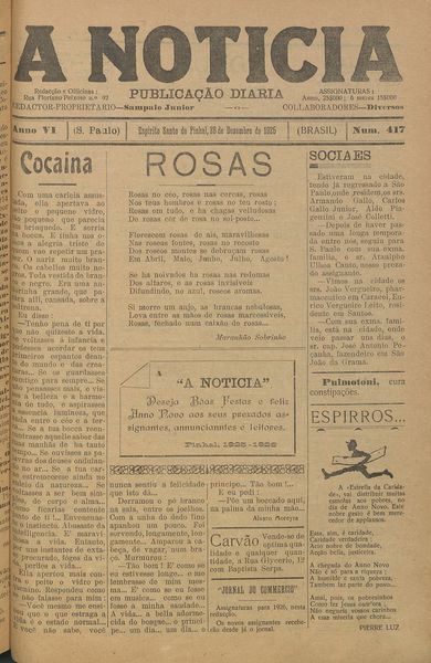 Capa de um dos jornais.