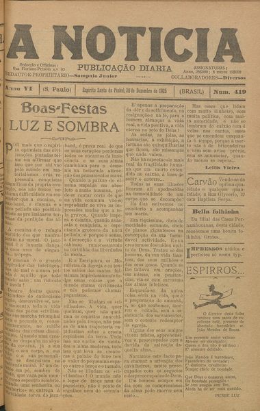 Capa de um dos jornais.