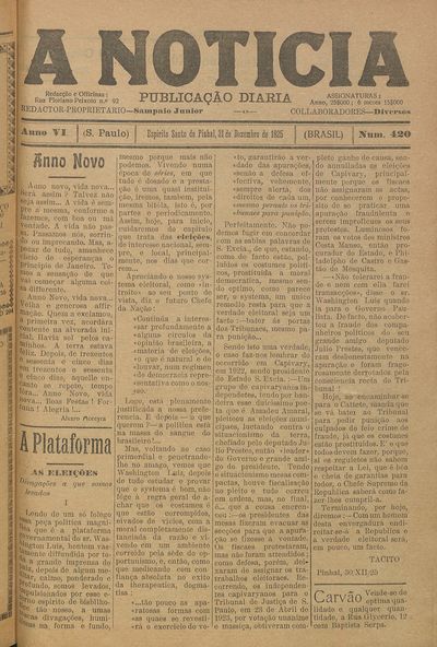 Capa de um dos jornais.