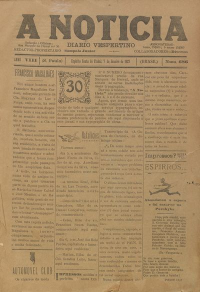 Capa de um dos jornais.