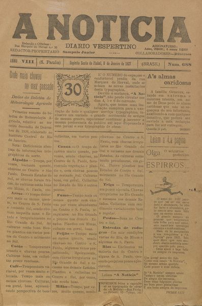 Capa de um dos jornais.