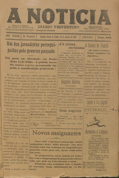 Capa de um dos jornais.