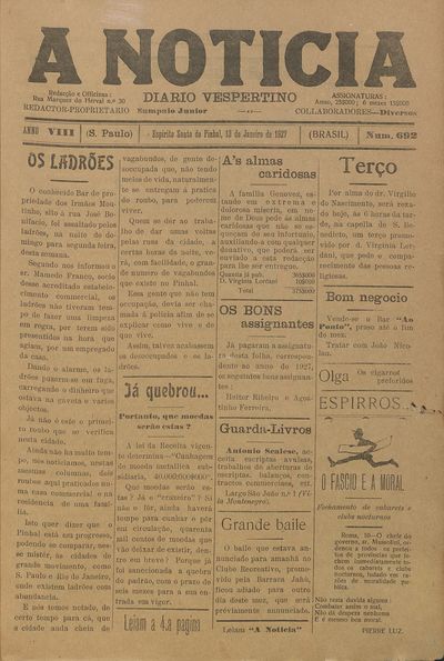Capa de um dos jornais.