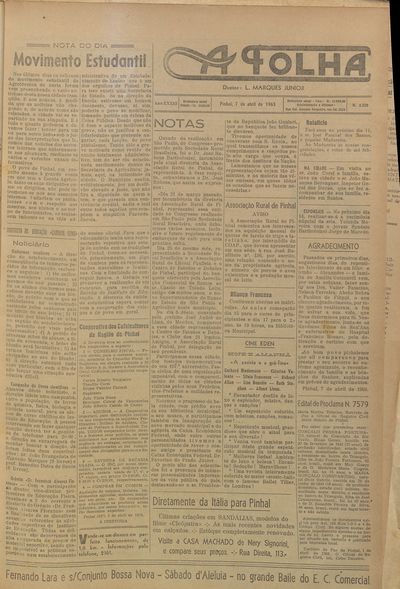 Capa de um dos jornais.