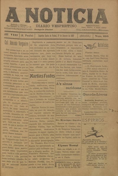 Capa de um dos jornais.