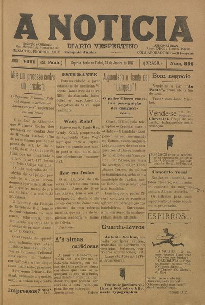 Capa de um dos jornais.