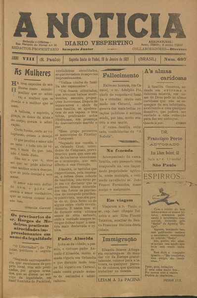 Capa de um dos jornais.