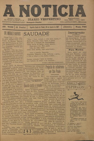 Capa de um dos jornais.