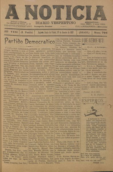 Capa de um dos jornais.