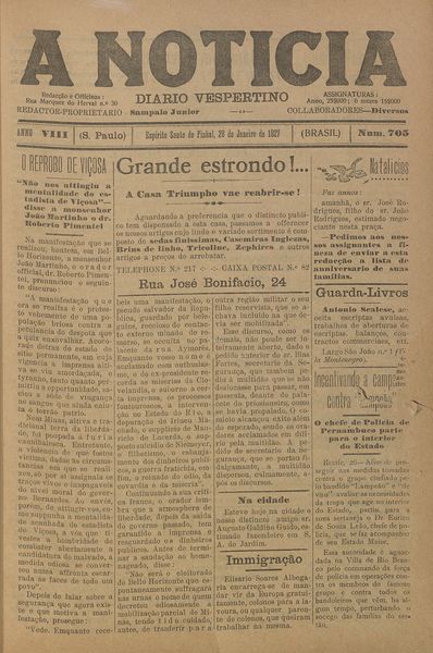 Capa de um dos jornais.