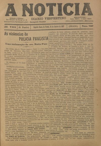 Capa de um dos jornais.