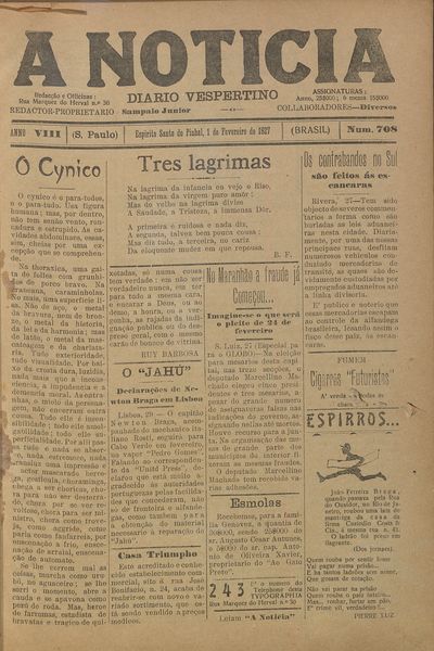 Capa de um dos jornais.