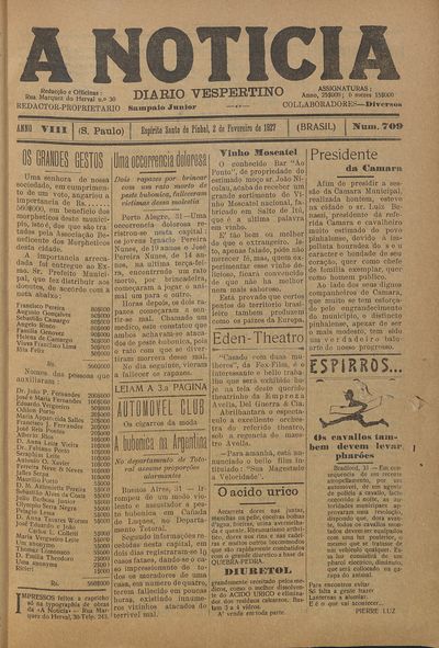 Capa de um dos jornais.