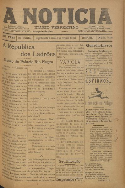 Capa de um dos jornais.