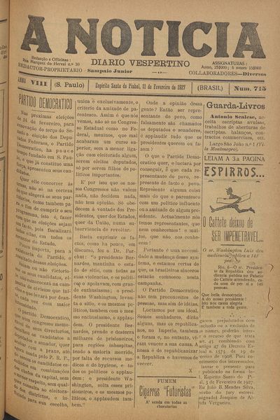 Capa de um dos jornais.