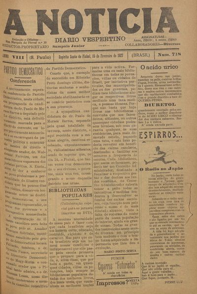 Capa de um dos jornais.