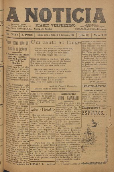 Capa de um dos jornais.