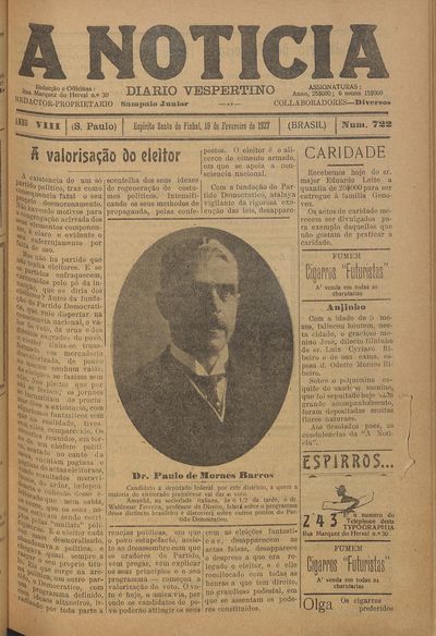 Capa de um dos jornais.