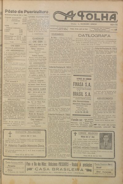 Capa de um dos jornais.