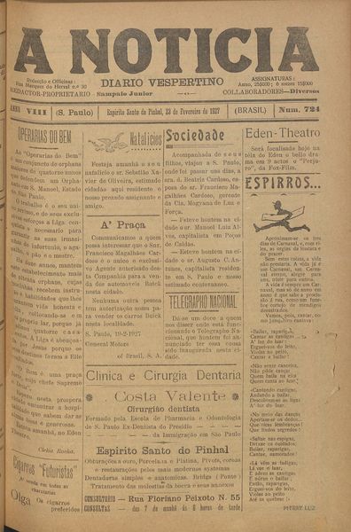 Capa de um dos jornais.