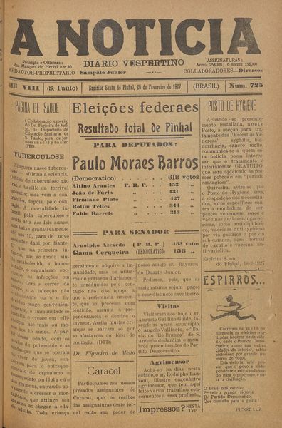 Capa de um dos jornais.