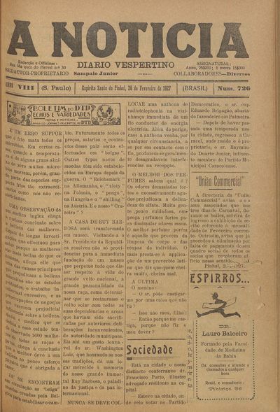 Capa de um dos jornais.