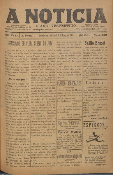 Capa de um dos jornais.